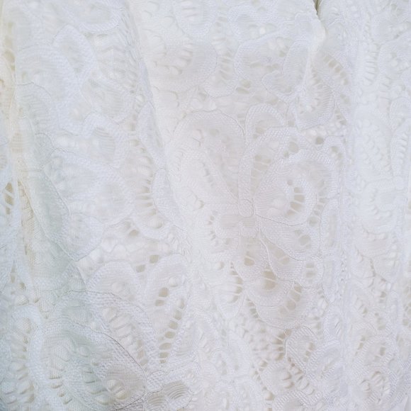 Francesca's White Sweetheart Neckline Lace Formal Dress M - Picture 7 of 12